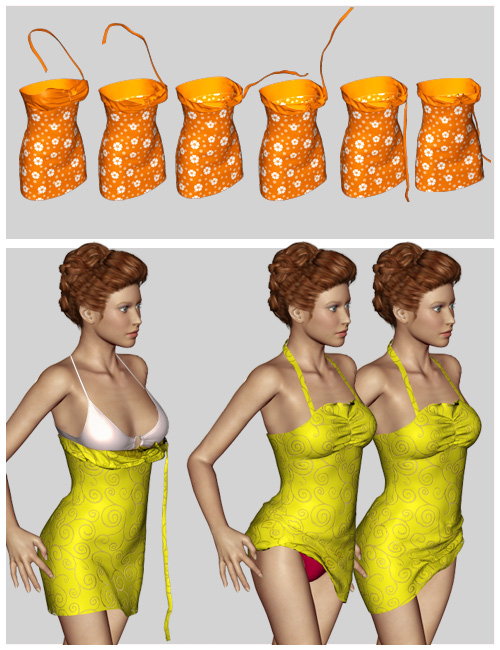 Summer Beauty Sun Dress by: Cute3D, 3D Models by Daz 3D