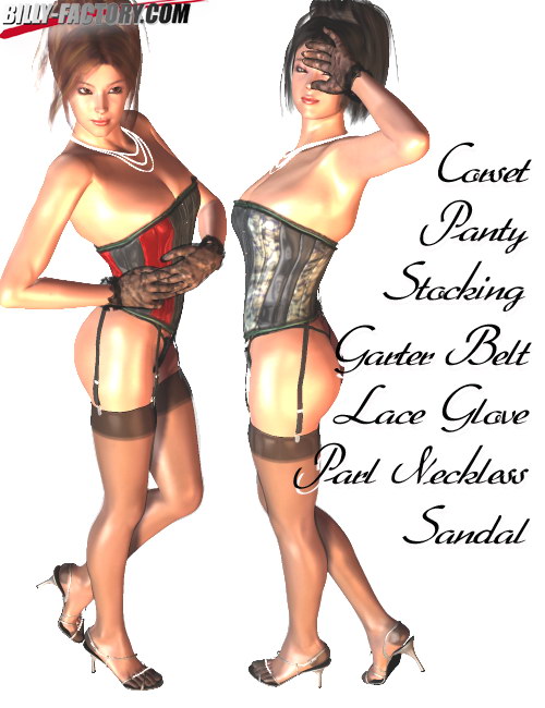 Real Corset Set For V4 by: BILLY-T, 3D Models by Daz 3D