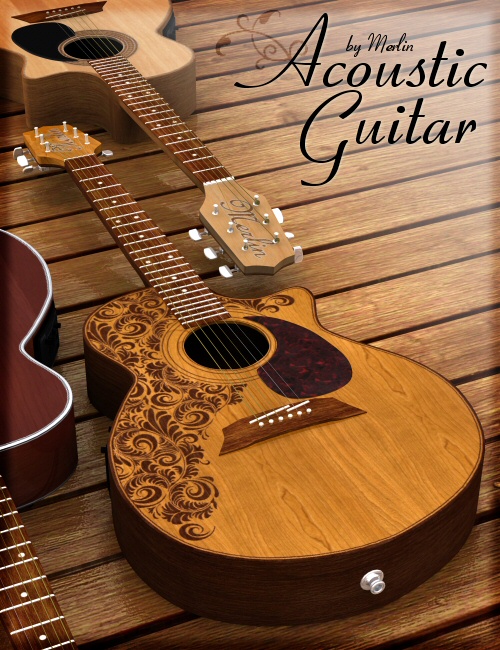 Acoustic Guitar by Merlin Acoustic Guitar by Merlin by: Merlin Studios, 3D Models by Daz 3D