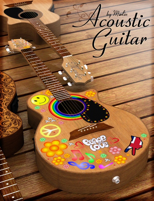 Acoustic Guitar by Merlin by: Merlin Studios, 3D Models by Daz 3D