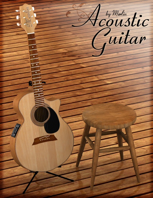 Acoustic Guitar by Merlin Acoustic Guitar by Merlin by: Merlin Studios, 3D Models by Daz 3D