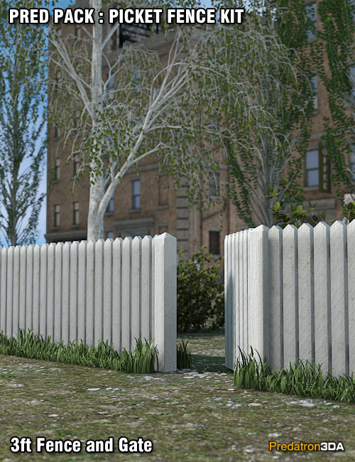 Pred Pack - Picket Fence Kit by: Predatron, 3D Models by Daz 3D