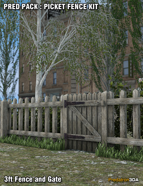 Pred Pack - Picket Fence Kit by: Predatron, 3D Models by Daz 3D