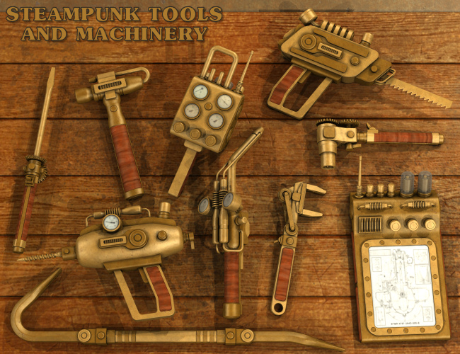 Steampunk Tools and Machinery by: Nightshift3D, 3D Models by Daz 3D