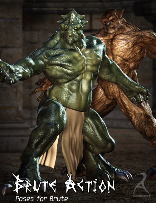 Brute Action Poses by: RawArt, 3D Models by Daz 3D