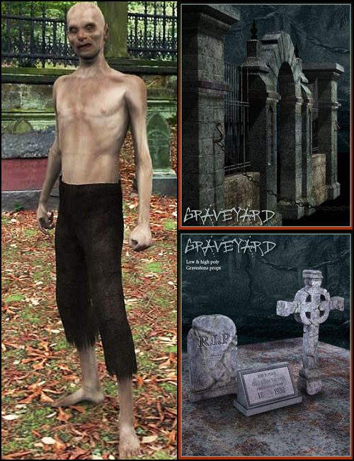 Zombie Graveyard Bundle by: , 3D Models by Daz 3D