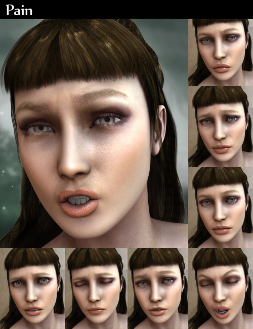 100 Essential Emotions for V4 by: ironman13, 3D Models by Daz 3D