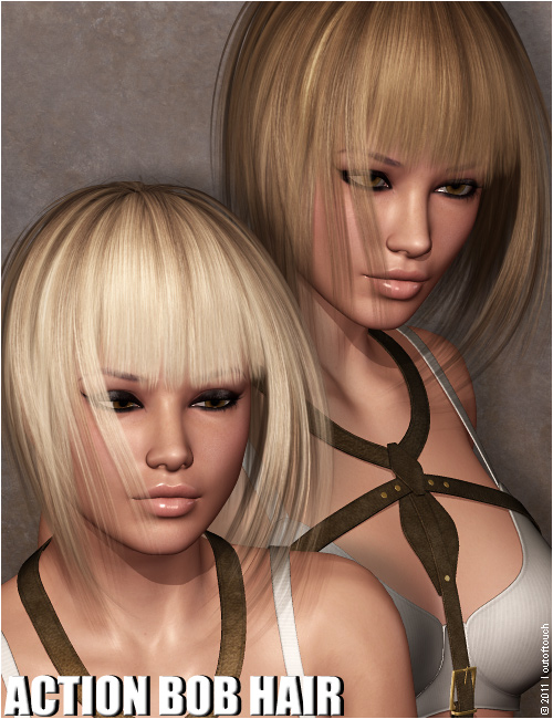 Action Bob Hair by: outoftouch, 3D Models by Daz 3D