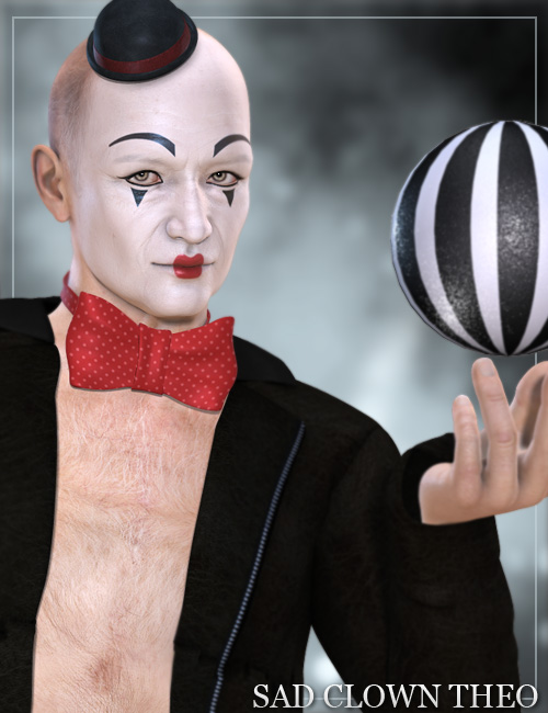 Sad Clown Theo by: Raiya, 3D Models by Daz 3D