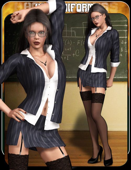 Hot Uniforms Teacher by: Pretty3D, 3D Models by Daz 3D
