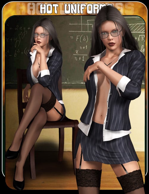 Hot Uniforms Teacher by: Pretty3D, 3D Models by Daz 3D