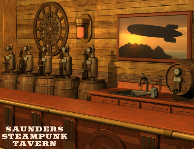 Saunders Steampunk Tavern by: Nightshift3D, 3D Models by Daz 3D