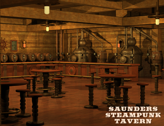 Saunders Steampunk Tavern by: Nightshift3D, 3D Models by Daz 3D