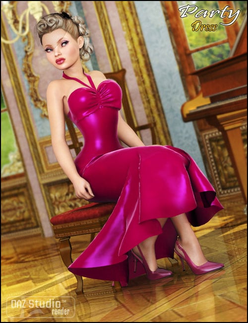 Party Dress by: Cute3D, 3D Models by Daz 3D