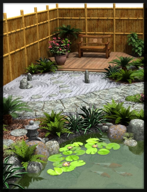 Japanese Tea Garden by Merlin Japanese Tea Garden by Merlin by: Merlin Studios, 3D Models by Daz 3D