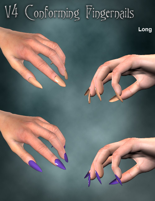 V4 Conforming Fingernails by: Lyrra Madril, 3D Models by Daz 3D