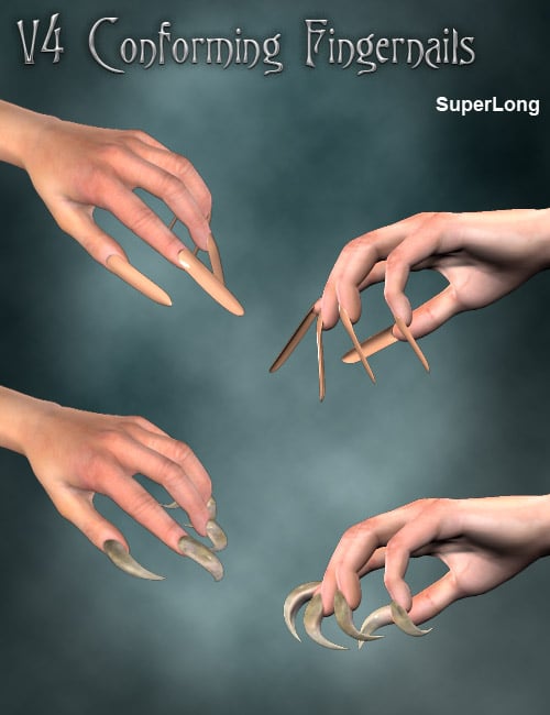 V4 Conforming Fingernails by: Lyrra Madril, 3D Models by Daz 3D