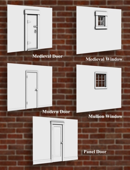 Backdrops Made Easy Windows and Doors by: blondie9999, 3D Models by Daz 3D