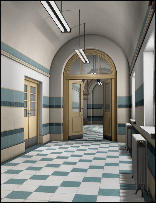 East Park High Hallways by: Gordana, 3D Models by Daz 3D