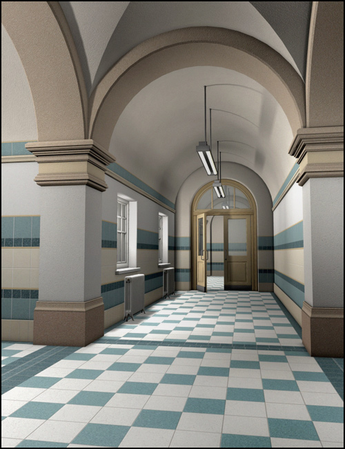 East Park High Hallways by: Gordana, 3D Models by Daz 3D