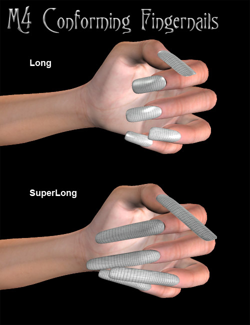 M4 Conforming Fingernails M4 Conforming Fingernails by: Lyrra Madril, 3D Models by Daz 3D