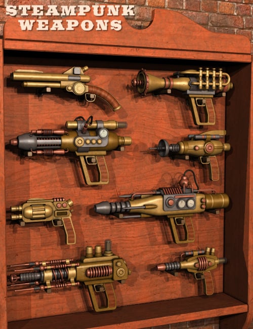 Steampunk Weapons by: Nightshift3D, 3D Models by Daz 3D