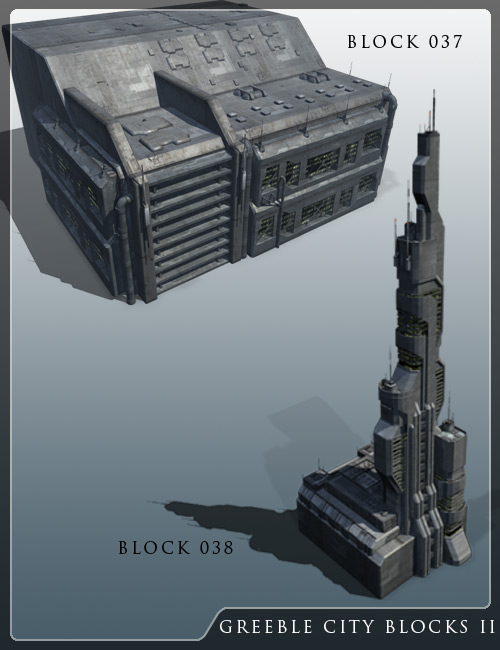 Greeble City Blocks 2 by: Stonemason, 3D Models by Daz 3D