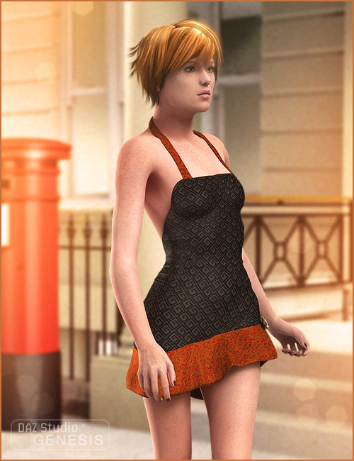 Scoopback Mini Dress for Genesis by: , 3D Models by Daz 3D