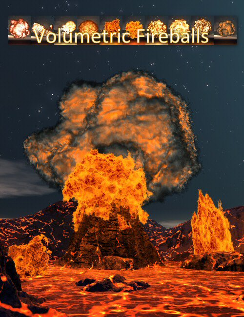 Bryce Pro Volumetric Fireballs by: David Brinnen, 3D Models by Daz 3D