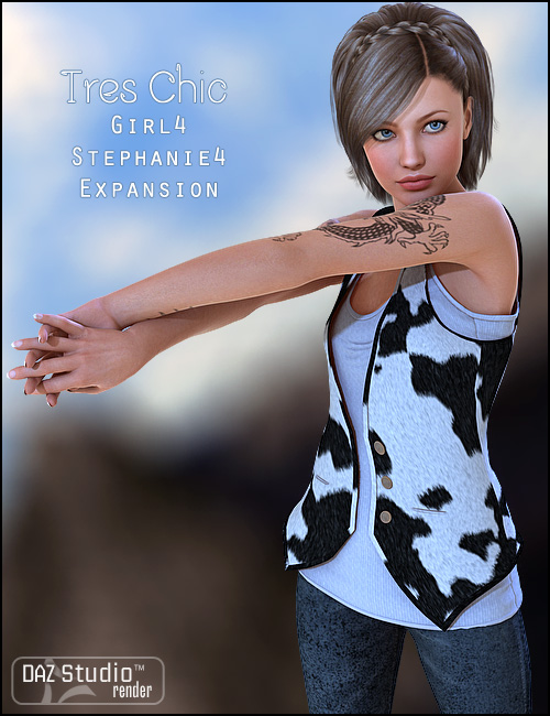 Tres Chic Expansion Pack Girl 4 Stephanie 4 by: 4blueyesbucketload3d, 3D Models by Daz 3D