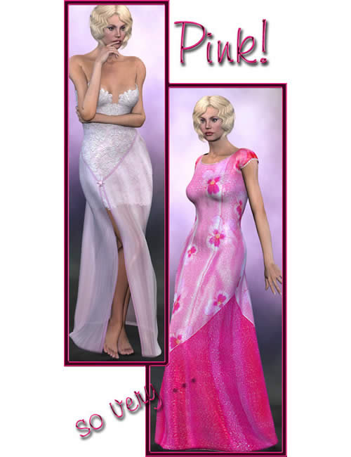 LB Fantasy Dress Texture Pack 2 - Pink! by: Lisa's Botanicals, 3D Models by Daz 3D