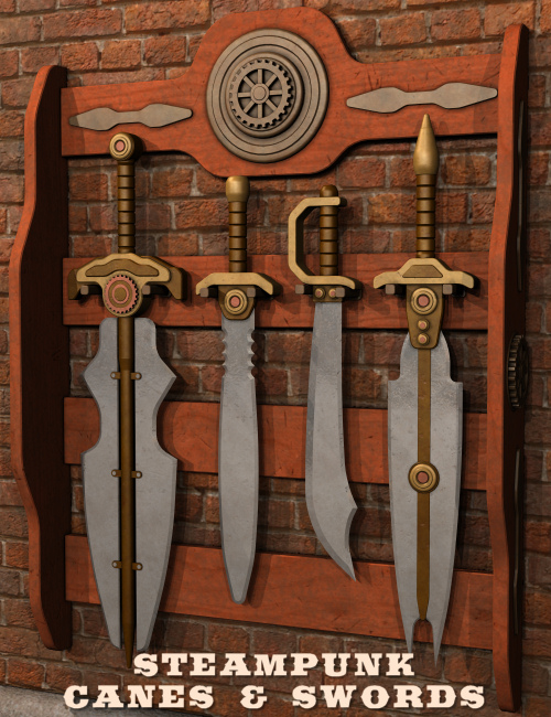 Steampunk Canes And Swords Steampunk Canes And Swords by: Nightshift3D, 3D Models by Daz 3D