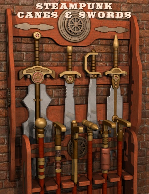 Steampunk Canes And Swords by: Nightshift3D, 3D Models by Daz 3D