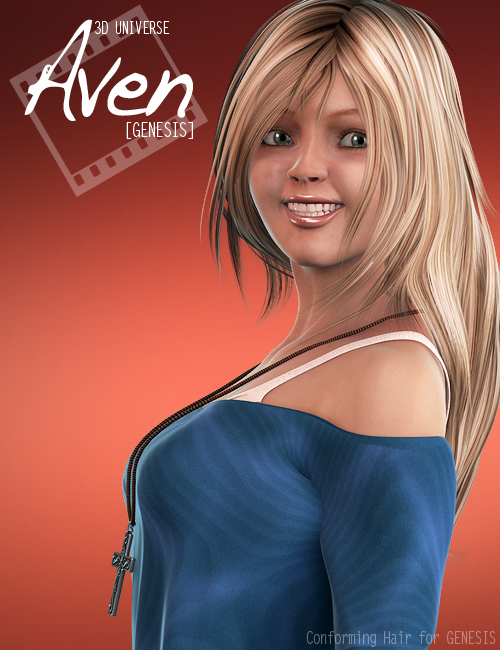 Aven Hair for Genesis by: 3D Universe, 3D Models by Daz 3D