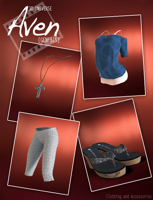 Aven Clothing for Genesis by: 3D Universe, 3D Models by Daz 3D