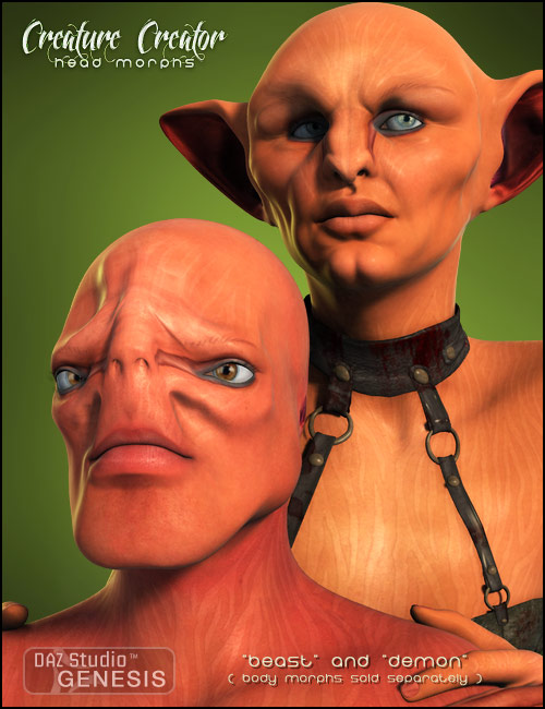 Genesis Creature Creator Heads by: , 3D Models by Daz 3D