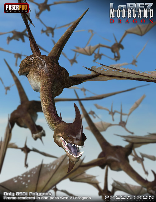 LoRez Moorland Dragon by: Predatron, 3D Models by Daz 3D