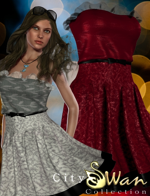 CitySwan Dress by: Neftis3D, 3D Models by Daz 3D