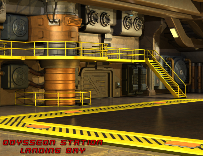 Odysseon Station Landing Bay by: Nightshift3D, 3D Models by Daz 3D