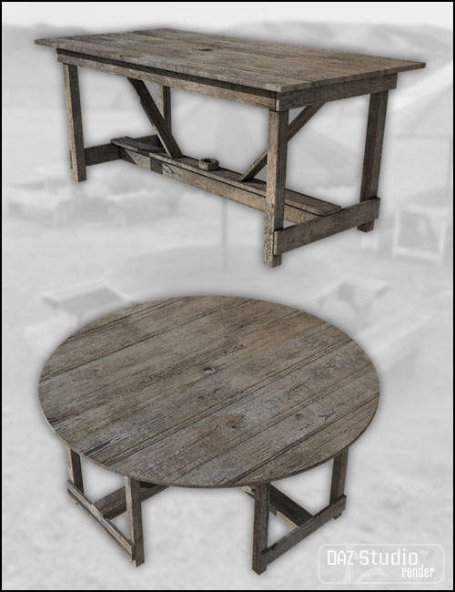 Carnival Picnic Tables by: Jack Tomalin, 3D Models by Daz 3D