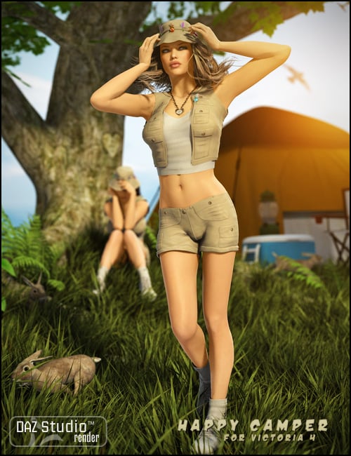 Happy Camper for V4 by: Propschick, 3D Models by Daz 3D