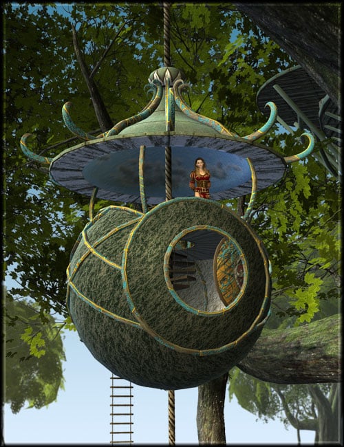 Elven Tree Home by: MABWillDupre, 3D Models by Daz 3D