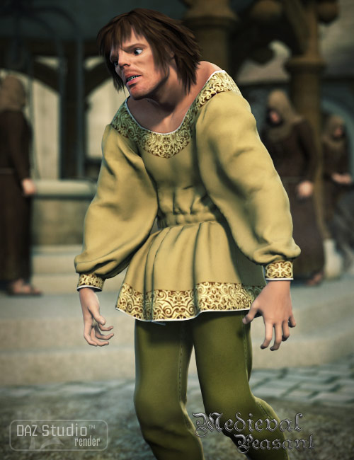 Medieval Male Peasant Clothing for Genesis by: Cute3D, 3D Models by Daz 3D