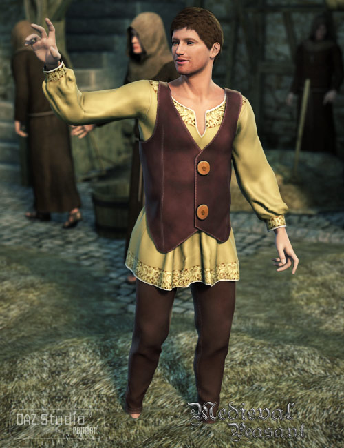 Medieval Male Peasant Clothing for Genesis by: Cute3D, 3D Models by Daz 3D