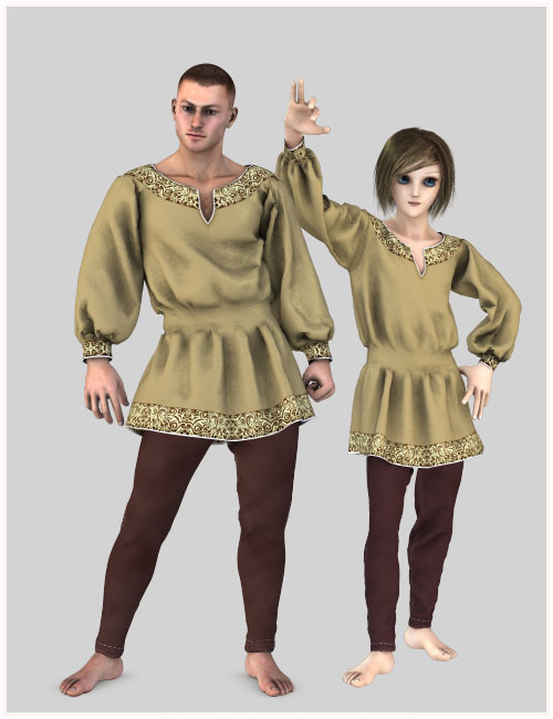Dynamic Male Peasant Clothing by: Cute3D, 3D Models by Daz 3D