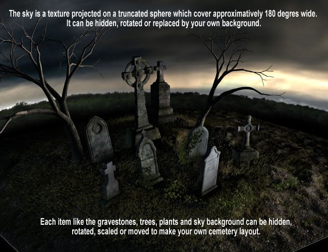 Old Cemetery by: Aako, 3D Models by Daz 3D