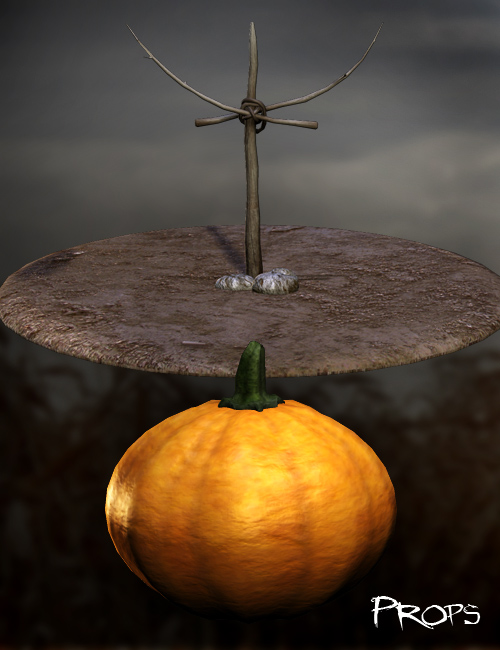Pumpkin Head Pete - The Scarecrow by: RawArt, 3D Models by Daz 3D