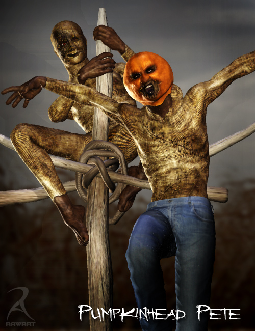 Pumpkin Head Pete - The Scarecrow by: RawArt, 3D Models by Daz 3D