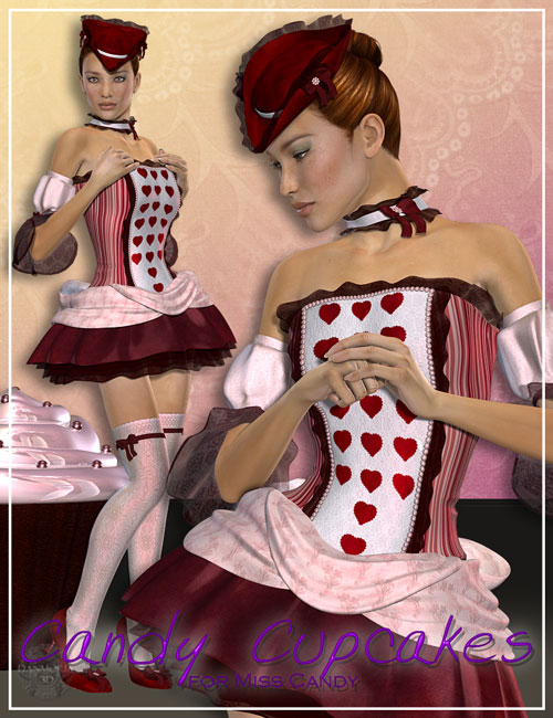 Candy Cupcakes for Miss Candy by: Renderwelten, 3D Models by Daz 3D