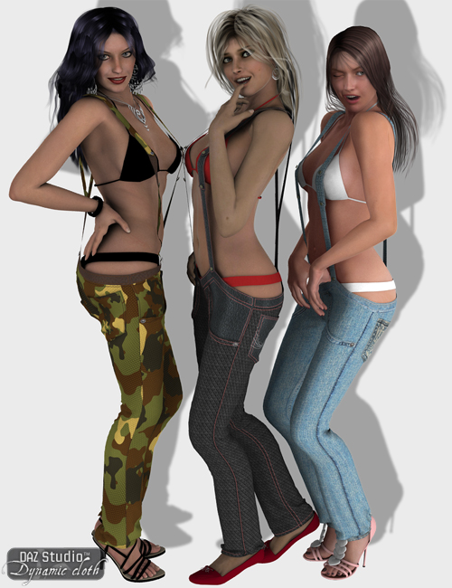 V4 Dynamic Jeans Suspenders by: OptiTexSimonWM, 3D Models by Daz 3D